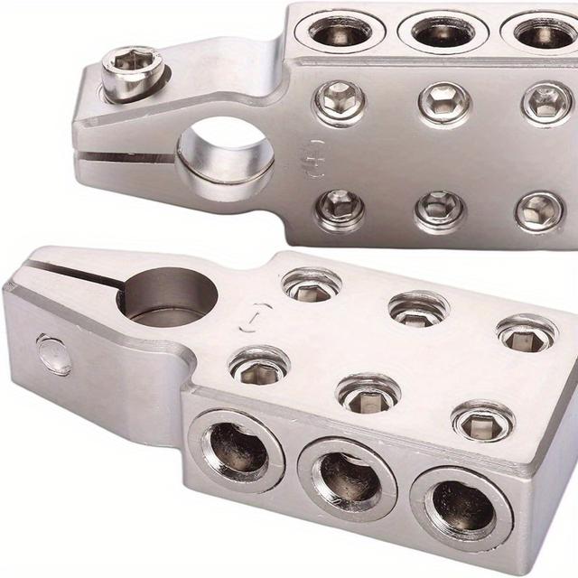 TEMU A Pair Of Conical Terminals For Car Batteries, Aluminum Alloy Lead-acid Battery Terminal Clamps, 12-way Connectors - Suitable For Sae/din/en Conical Top Posts For Various Vehicles.