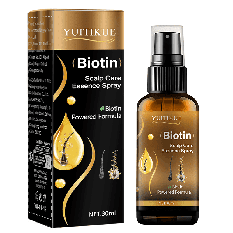 TEMU The 30ml Biotin Scalp Spray Is Formulated With Biotin, Ginger Extract, And Oil, Ideal For Dry And Damaged Hair. It Serves As A Scalp Massage Oil That Make Fine Fuller