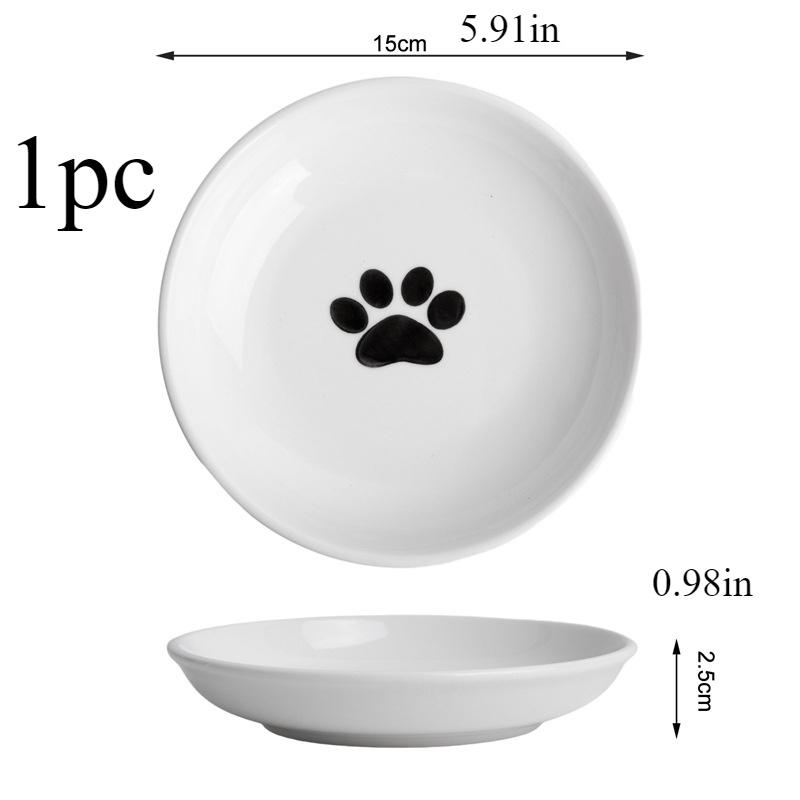 TEMU Cuenco nórdico de cerámica para gatos - Comedero ergonómico antiderrames para mascotas para comida y