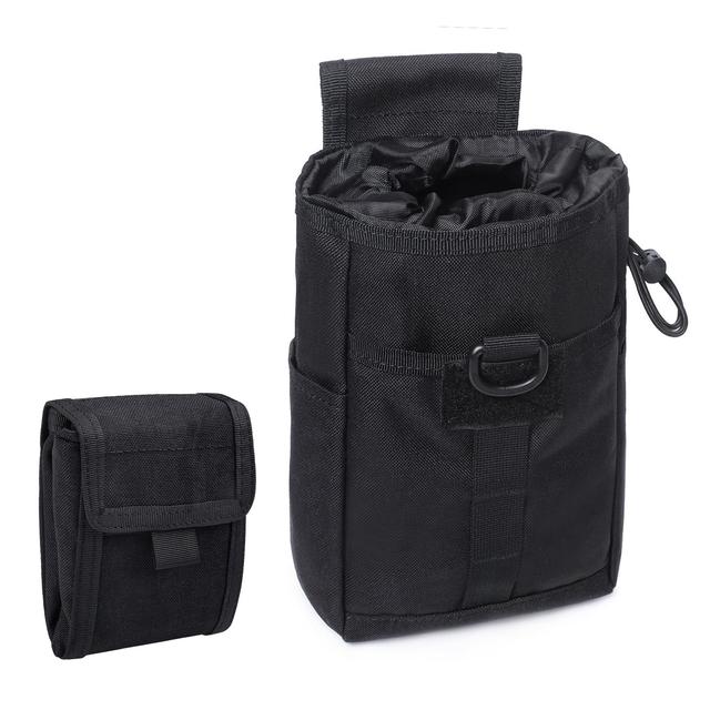 TEMU 1000d Tactical Molle Storage Bag With Drawstring, Collapsible Utility Pouch For Waist