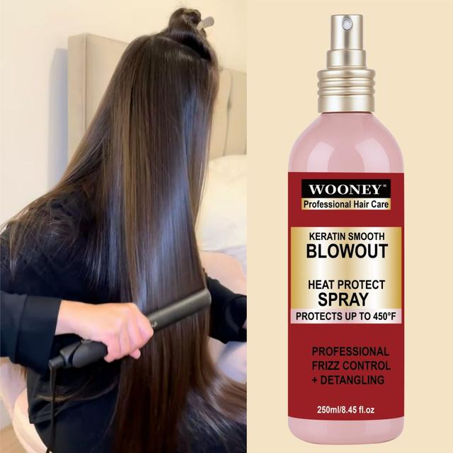 TEMU 250ml Blowout Spray & Blowout Spray And Serum Protecting Heat Spray Protects Up To 450°f Professional Detangling