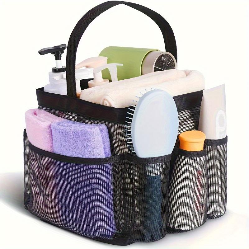 TEMU 1pc Organizador de Ducha de Malla de Gran Capacidad con Mango de Plástico, Almacenamiento Multiusos, Sin Batería, para Baño, Gimnasio, Viaje