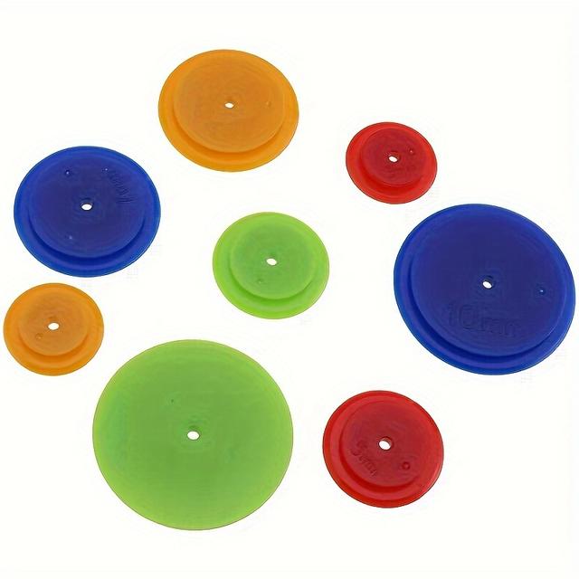 TEMU 8pcs Sewing Scanning Wheel - Sizes (3mm/ 5mm/ 7mm/ 10mm) For Handicrafts And , Plastic Marking Ruler, Red And Green Optional