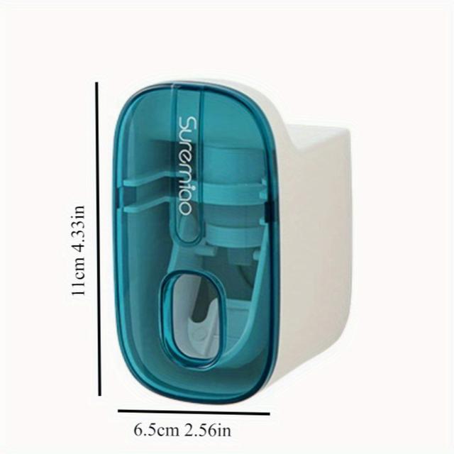 TEMU Non Punching And Squeezing Toothpaste Dispenser Fully Sautomatic Household Wall Mounted Toothpaste Dispenser Lazy God Tool Bat