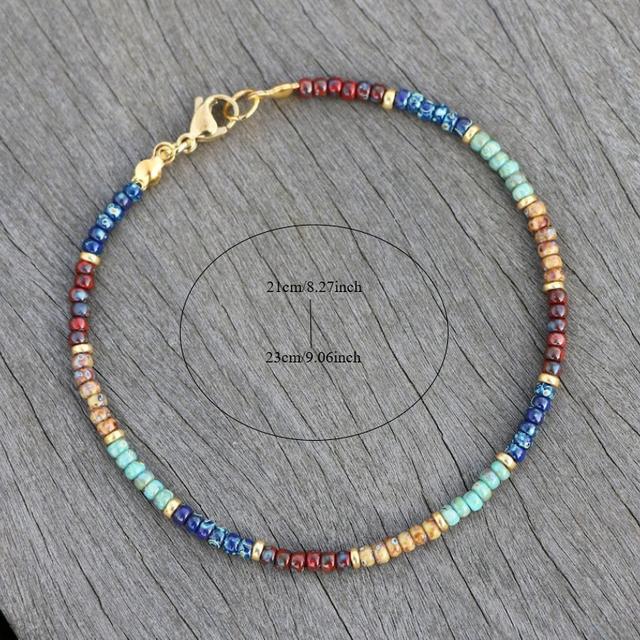 TEMU Women's Bohemian Beaded Colorful Anklet Ethnic Waterproof Bracelet Surfer Gift