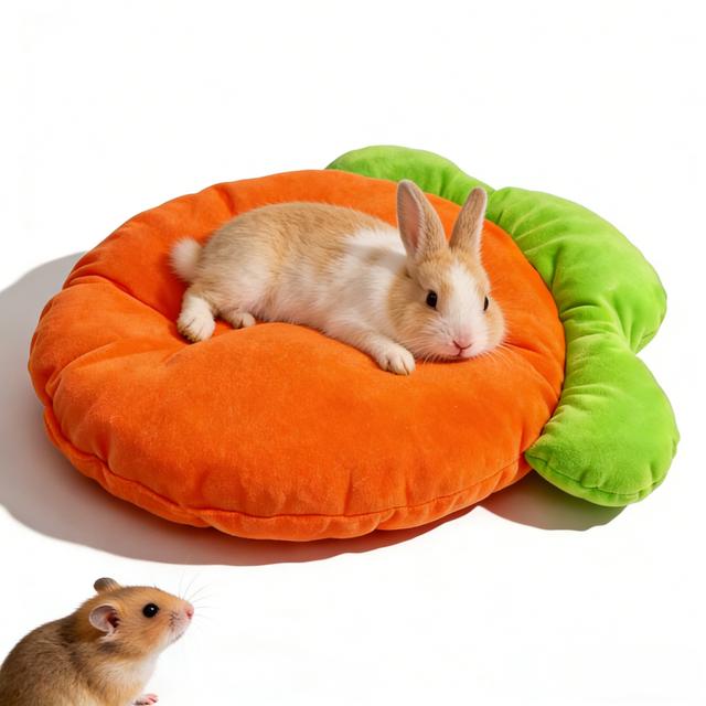 TEMU 1 Carrot-shaped Small Bed – Soft Sherpa And Guinea Pig Sofa/cage Mat, Comfortable And Warm Bedding For Rabbits And Guinea Pigs – Indoor Cage Accessory