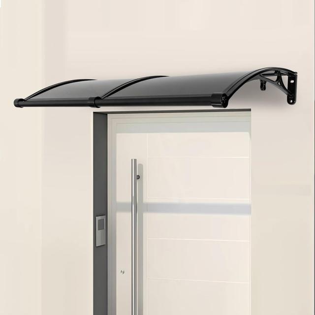 TEMU Canopy For Front Door, 120 X 60 Cm, Aluminum Rain Cover, Canopy, Front Door For , Roofs, Yards, Garages, Patios, (black + Brown)