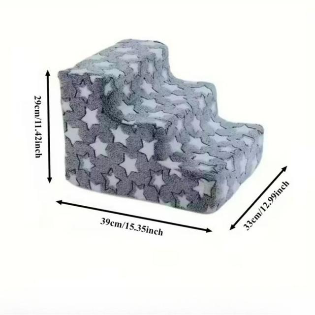 TEMU Three-step Detachable Pet Stairs | Cartoon Design, Suitable For Senior Dogs, Use