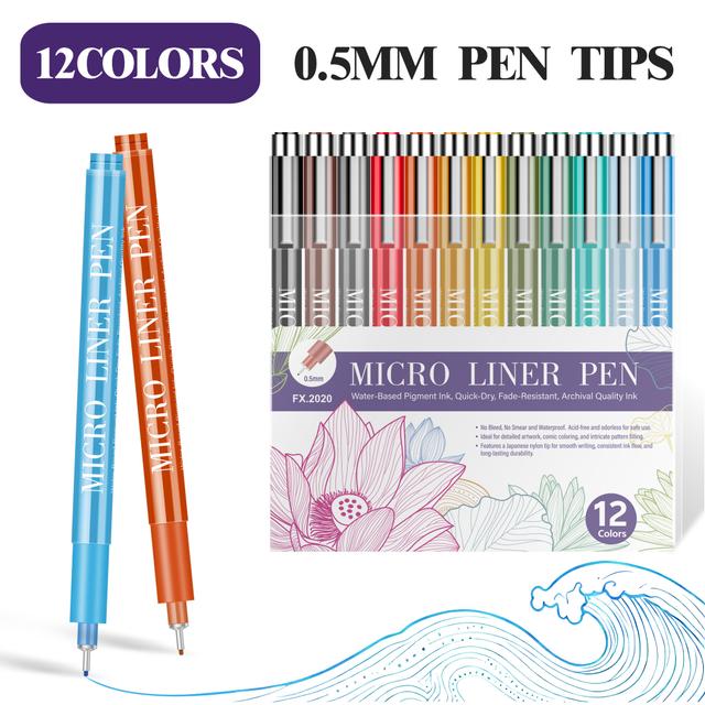 TEMU 12-color Technical Drawing Pen For Sketching, Outlining, And Art Cartoon Drawing With Sketching Pen