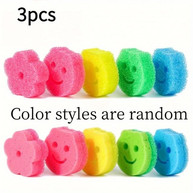 TEMU Juego de 3 esponjas de limpieza de cocina multicolores - Antiarañazos, resistentes al , aptas para uso comercial como doméstico, cepillos para lavar platos.