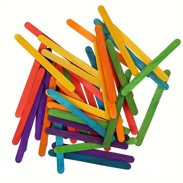 TEMU 4.49-inch Colorful Wooden Sticks For Diy Crafts, Decorative Wooden Sticks, Colorful Wooden Sticks