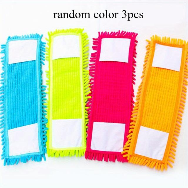 TEMU 3pcs Self-cleaning Microfiber Flat Mop Pads Suitable For Automatic Disassembly & Washing, Mop Heads, Compatible For Flat Mops, Vinyl Floors, Hand-washable Replacement Pads