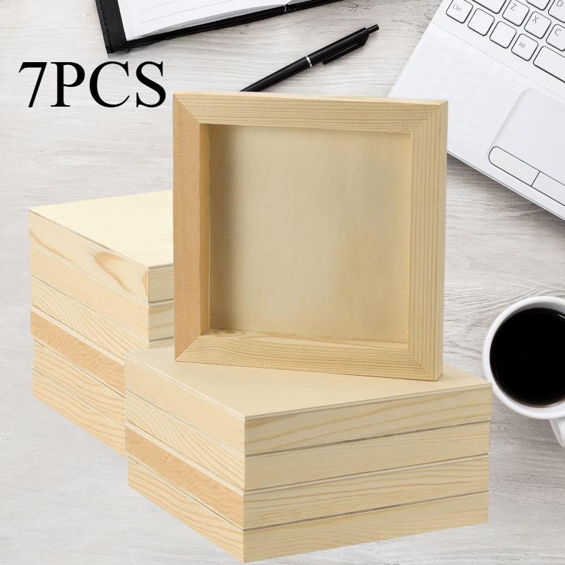 TEMU 7pcs Unfinished Wooden Boards Coated With Multiple Color, Making Them An Substitute For Canvas. Serve As Exquisite Decorative Pieces, A Touch Of And To Weddings, Family Gatherings