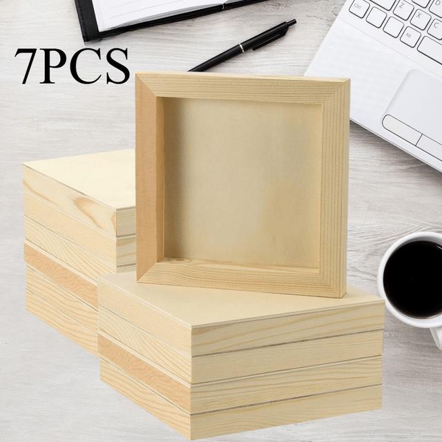 TEMU 7pcs Unfinished Wooden Boards Coated With Multiple Color, Making Them An Substitute For Canvas. Serve As Exquisite Decorative Pieces, A Touch Of And To Weddings, Family Gatherings