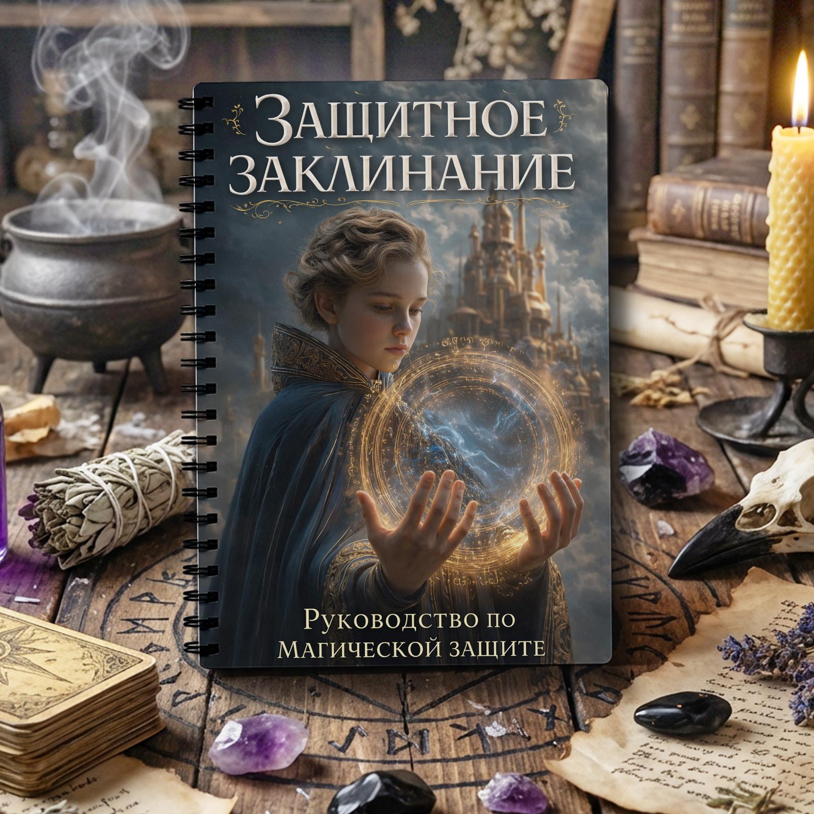 TEMU Version Protection Magic Clipbook, Spiritual Shielding Guide, Notebook, Banishing Planner, Witchcraft Symbol Writing Book, Mystical Gift For And Magic Lovers
