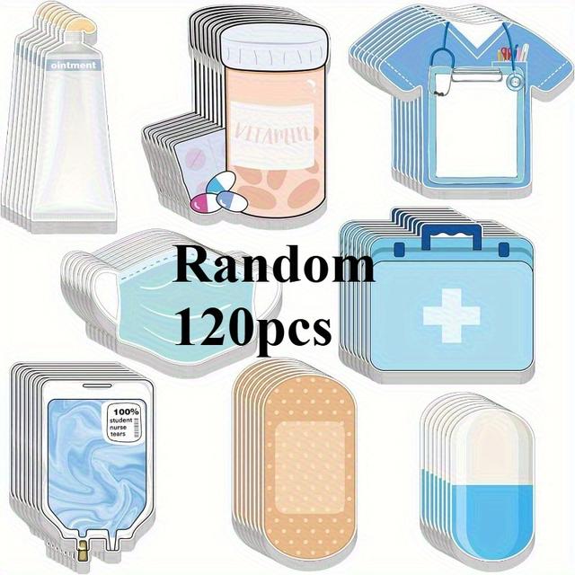 TEMU 120pcs Reusable Medical Sticky Notes Set - Unique Nurse & Healthcare Designs For Students And Professionals Memo Pads