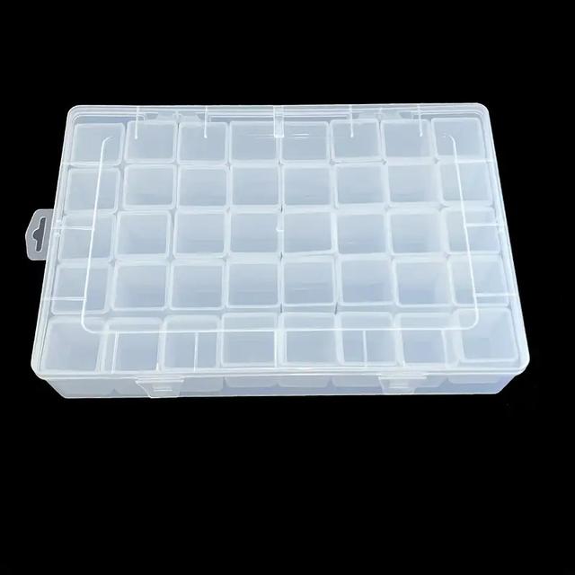 TEMU Set Of Large Plastic Storage Boxes With Lids - Durable White Stackable Organizer, Ideal For Diamond Painting, Crafts, Jewelry, Tools, And Beads - Strong Yet Lightweight Container For Hobbyists