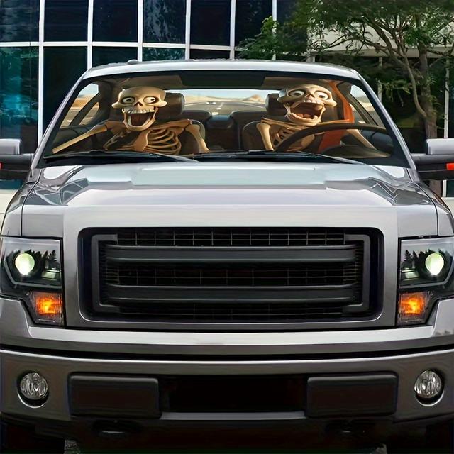 TEMU 1pc Pattern Car Windshield Sunshade - Front Window Sunshade With 4 Suction Cups, Universal Design, Effectively The Car Cool