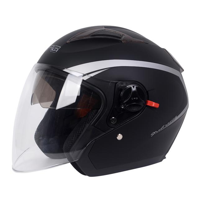 TEMU A Stylish Dual-visor Motorcycle Helmet, Trendy 3/4 Helmet For Men And Women, Abs Material Helmet