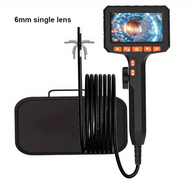 TEMU 자동차 수리 검사용 4.3인치 보어스코프 8mm 카메라 LED 조명 포함