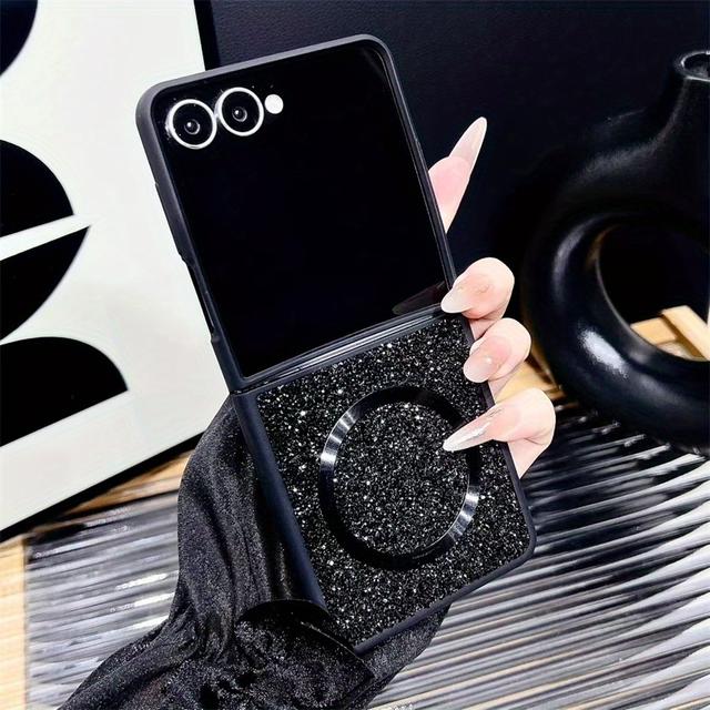 TEMU Funda para Teléfono - Carcasa Magnética con Diamantes y Glitter para Samsung Galaxy Z