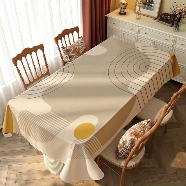 TEMU 1 قطعة مفرش طاولة بتصميم ، يمنح طاولتك مظهرًا "بسيطًا وأنيقًا". مصنوع من البوليستر، هذا المفرش المستطيل مناسب للمطابخ المنزلية، التقديم، تزيين النزهات، وديكور المطبخ