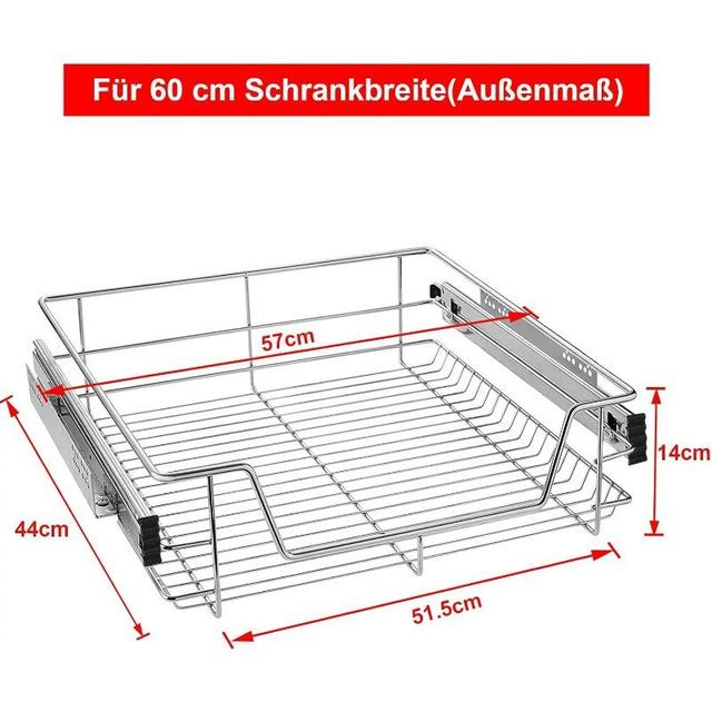 TEMU Telescopic Drawer Width Applicable Kitchen Drawer Silver Kitchen Shelf Made Of Solid Stainless Steel Cupboard Pull-out Kitchen Cupboard