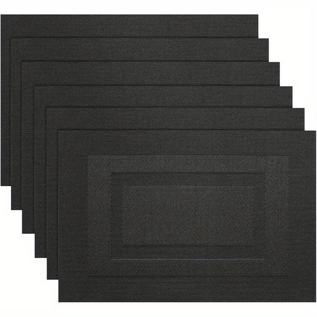 TEMU Mantel Individual, Tapete de Mesa Tejido en Vinilo Lavable, Juego de 4 Piezas Elegante y Duradero para Mesa de Comedor