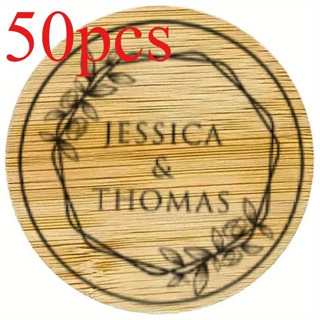 TEMU 50pcs Wooden Keychain Blanks For Diy Crafts: Laser Engraving And Painting Options - Gifts And Decorations