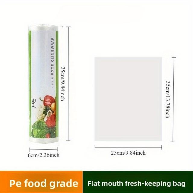TEMU 50pcs/100pcs/300pcs Resh-keeping Bag, Food Bag, Refrigerator, Hand Tear Bag, Thickened Household Goods, Sealed Roll Storage, Vacuum Grain, Fresh