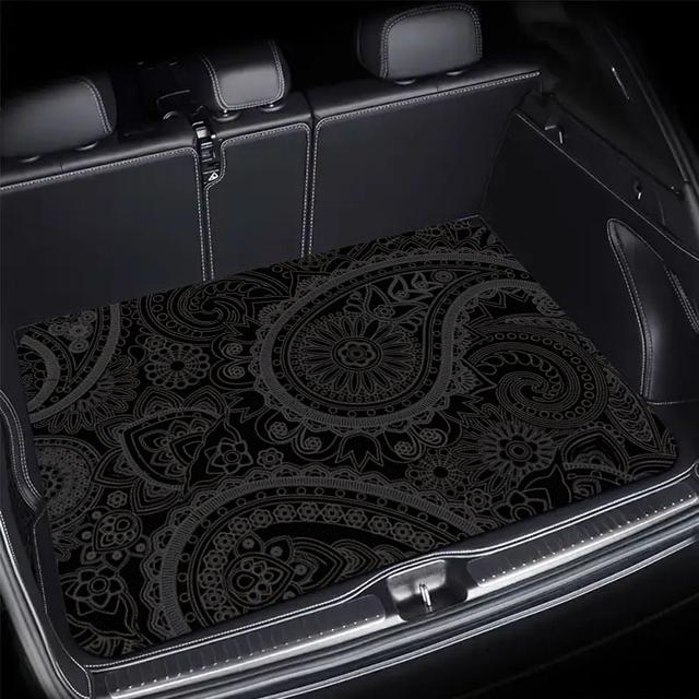 TEMU 1枚 スタイル 車用耐久トランクマット - プリントデザイン、日常運転者向け、トラック・車・SUV対応 クリスマスギフト アウトドアマット