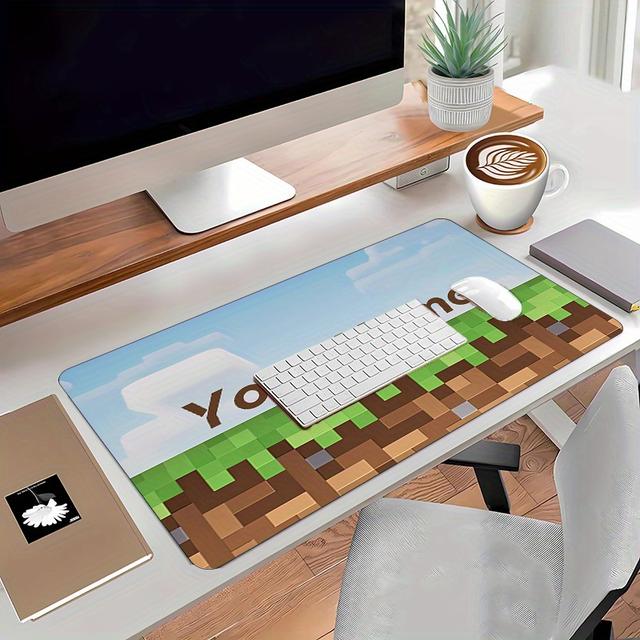 TEMU Pixel-Landschafts-Mauspad, rutschfeste Gummischreibtischunterlage mit personalisierbarem Namen – ideal für Gamer, Homeoffice Büro, hochwertiger Druck, perfektes Geschenk zur Feiertage
