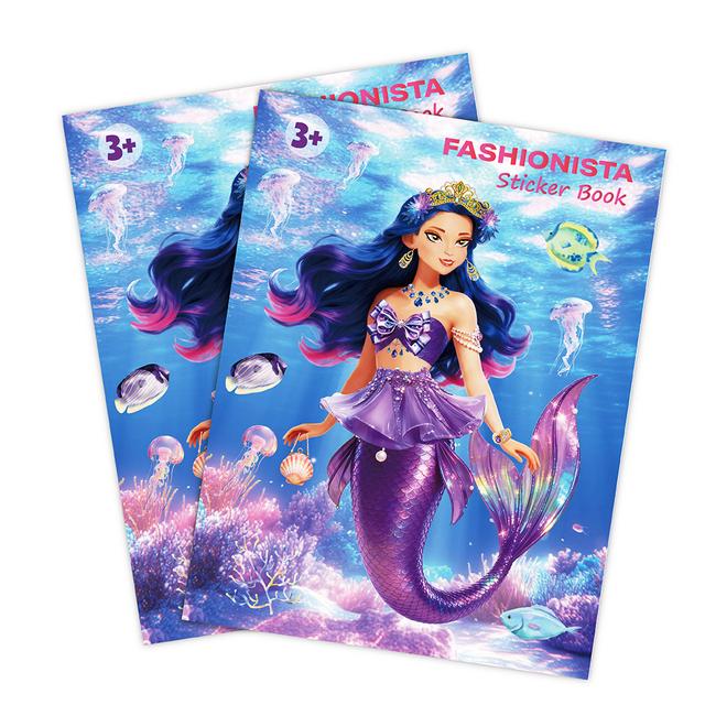 TEMU Mermaid Fun Coloring Sticker Set- 20 Coloring Pages& 6 Transparent Stickers| Parent-child Interaction, Kids' Aesthetic& Art Enhancement