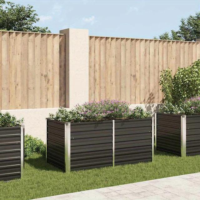 TEMU Galvanized Steel Raised Garden Bed - Contemporary 160x80x77cm, Rust-resistant Outdoor Planter Box For Patio, Balcony & Small Spaces, Durable With , Steel Garden Bed, , Sturdy Construction