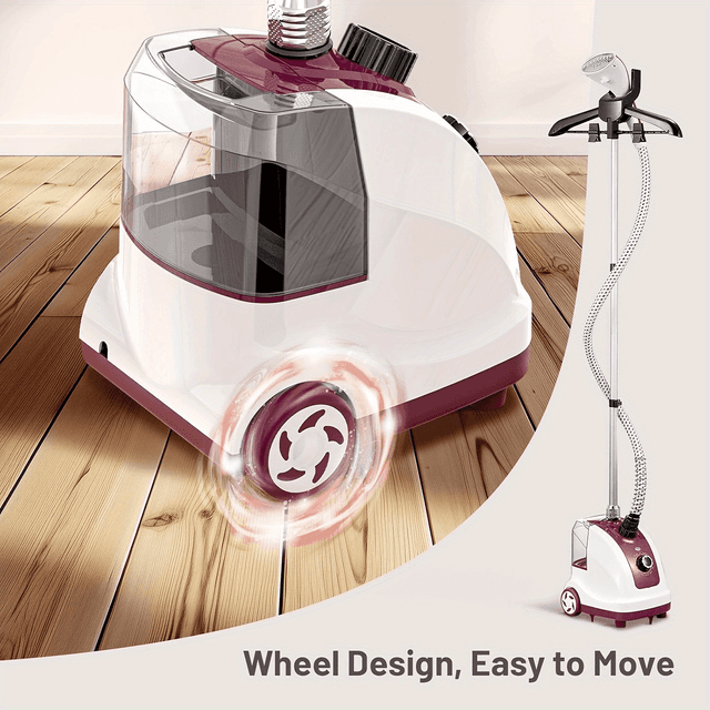 TEMU Professional Steamer For Clothes, 1950w, 40g/ Min Steam, 11 Steam Functions 1.35 Liter Water , Quick Preheat, Standing Steamer With Garment Hanger, Vertical Steamer With Wheels For