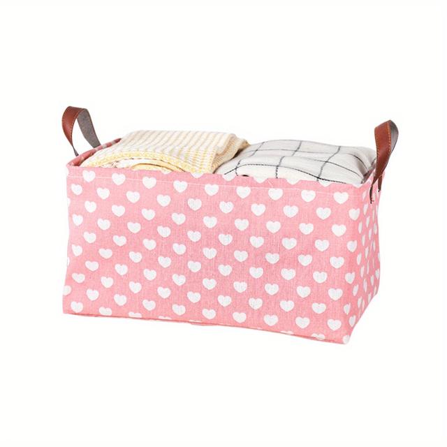 TEMU -linen Storage Basket - Spacious Organizer For Clothes, Socks & Cosmetics Multi-use Home Decor Box, Shelf Baskets