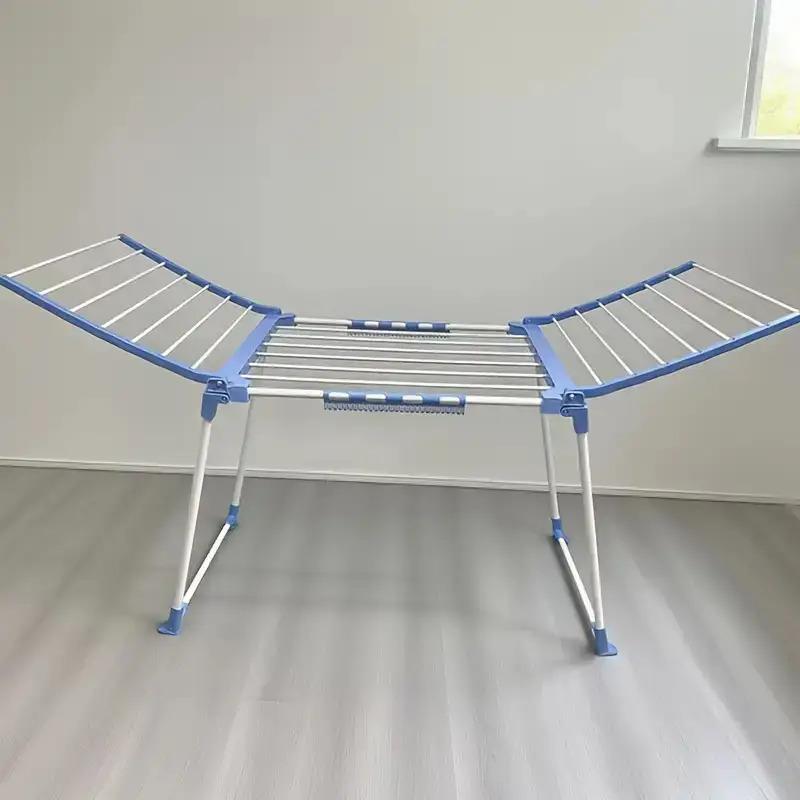 TEMU Large Foldable Clothes Drying Rack With Wings - Heavy-duty Metal Freestanding Laundry Airer Suitable For Bedding, Towels, Sweaters - Indoor/outdoor Portable Clothes Dryer, Drying Racks