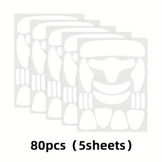 TEMU 80 Stickers Sheets Of Invisible Facial Lift Patches - V-shaped Patches That Improve Skin Elasticity, Double Chin, Odorless Facial Lift Patches, Invisible Patches For , And Forehead Patches