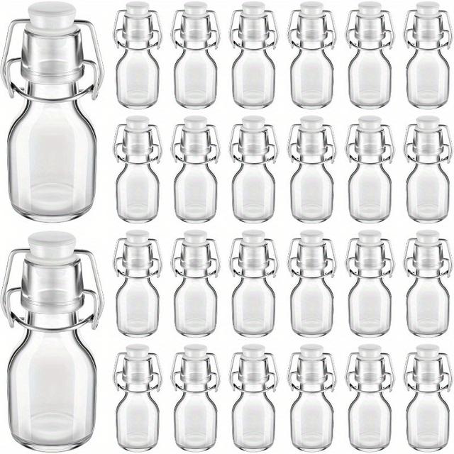 TEMU 24pcs Mini Glass Swing Top Bottles With Stoppers - Assorted Colors, Crafts, Wedding Favors & Party Decorations