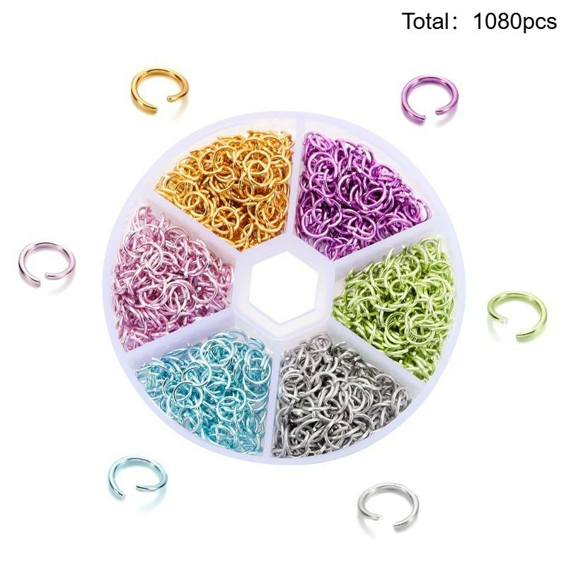 TEMU 6 Colored Total 1080pcs 6mm Open Aluminum Alloy Colored Jump Rings For Choker Necklaces Bracelet Jewelry Making Craft Additions