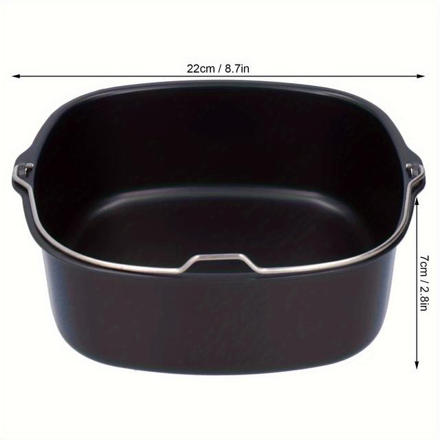 TEMU Tartós és Könnyű Air Fryer Kosár - Tapadásmentes, Hőálló Vas Sütőtál Pizza és Torta Sütéshez, Biztonságos Sütőben Használható és Mosogatógépben Mosható