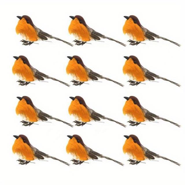 TEMU 12 db-os csomag Húsvéti Hálaadás Műmadarak Kerti Dekoráció Veréb, Alkalmas Otthonra, Rendezvényekre, Partikra és Kertészkedéshez