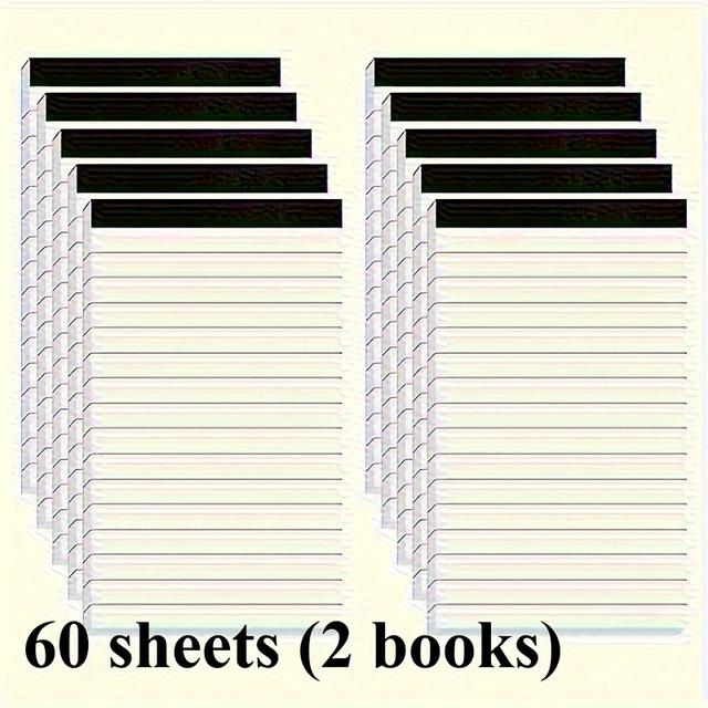 TEMU 2 Pocket-sized Mini Notepads (60 Pages Each), Featuring Lined Memo Pads In White And Black, Designed For Use And Note-taking. Have A Minimalist Style And Are Made Of Paper