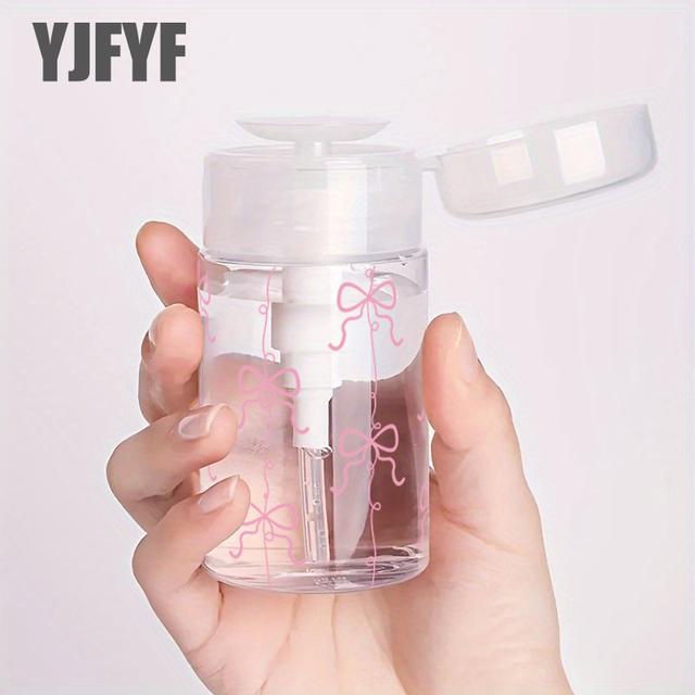TEMU 1pc, Bow Pattern Portable Pet Refillable Travel Bottle, Suitable For Cosmetics, Nail Polish Remover, Skincare Products, Essential For Travel, For Back-to-