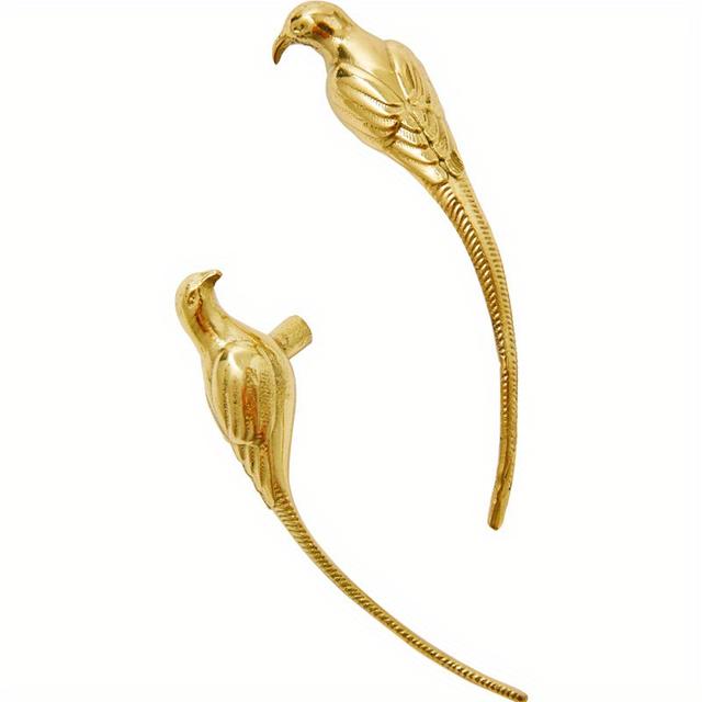 TEMU Magpie-inspired Metal Cabinet Handles - 1 Pair, Modern & Elegant For Wardrobe, Shoe Cabinets & Wine Chests