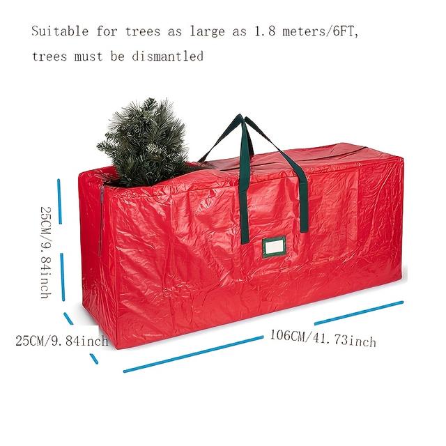 TEMU Waterproof Christmas Tree Storage - Suitable For To 182.88 Cm, Made Of Durable Pvc Material With Double Zippers And Sturdy Handles, Tree Storage , Ideal For Christmas, Perfect For Thanksgiving