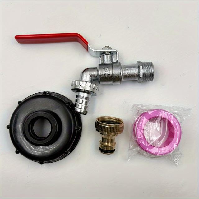 TEMU Univerzális fém IBC tartály kimeneti szelep adapter fedéllel - Erős 3/4" csatlakozó kerti víztartályokhoz és gyepápoláshoz, kompatibilis európai és amerikai szabványokkal