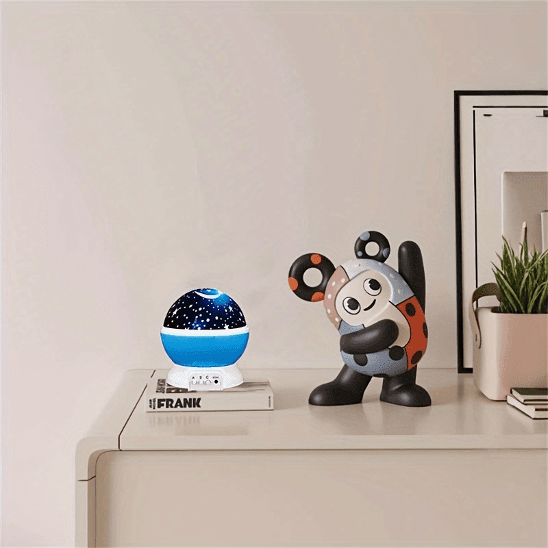 TEMU 1 Usb Projector Lamp With Moon And Stars, 360° Rotation, Multiple Color Options, Dimmable Led Light, Perfect Gift 14+, Suitable For Bedroom And Living Room Decor