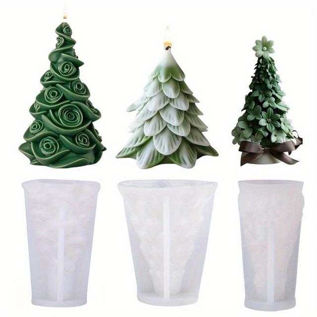 TEMU 3-teiliges Weihnachtsbaum-Silikonformen-Set – Wiederverwendbares Kerzen- & Harz-Bastelset für DIY-Deko, festliche Ornamente und saisonale Geschenkherstellung