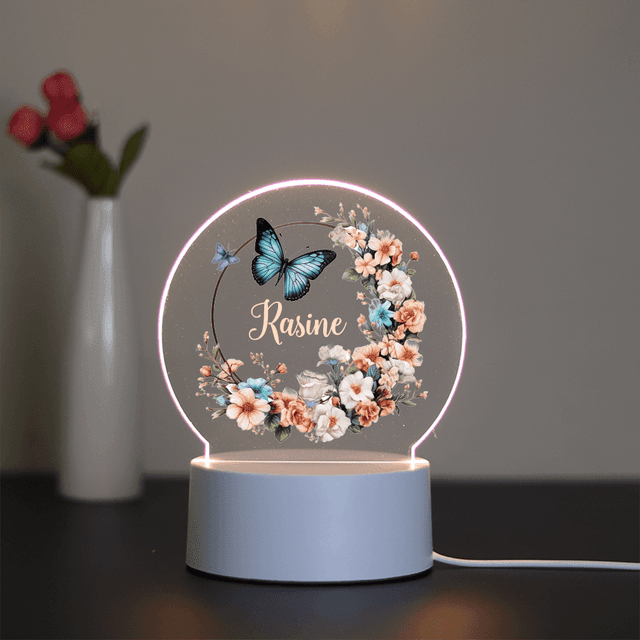TEMU 1pc Custom Name Personalized Night Light, Exquisite Garlands Pattern Light Led Night, Birthday Gift, Christmas Gift, Wedding Party Gift, Gift For Mom, A Gift For Family And , Graduation Gifts.